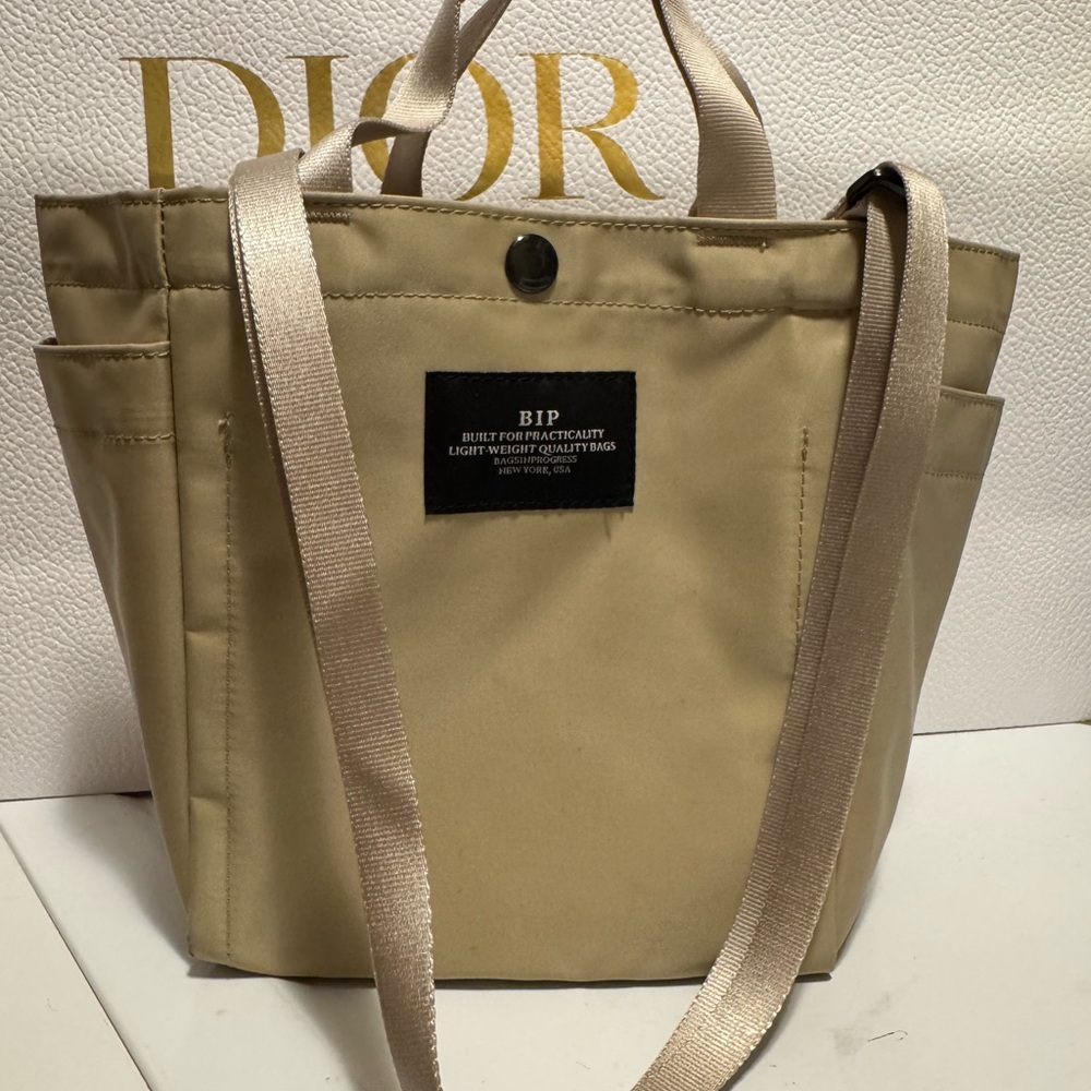 BIP Bags in Progress small side pocket tote in khaki